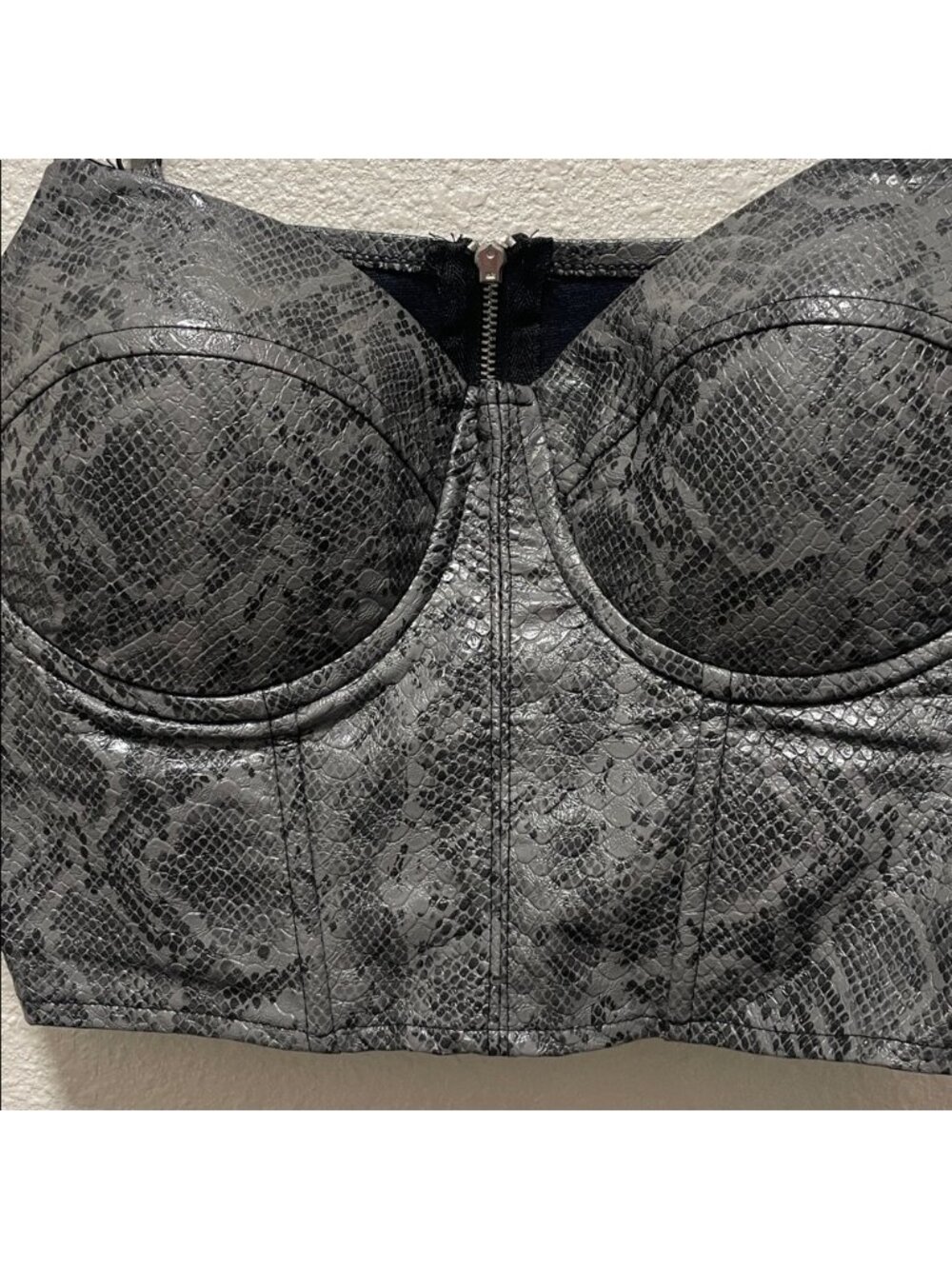 Gray Reptile Pattern Bustier - Picture 2 of 4